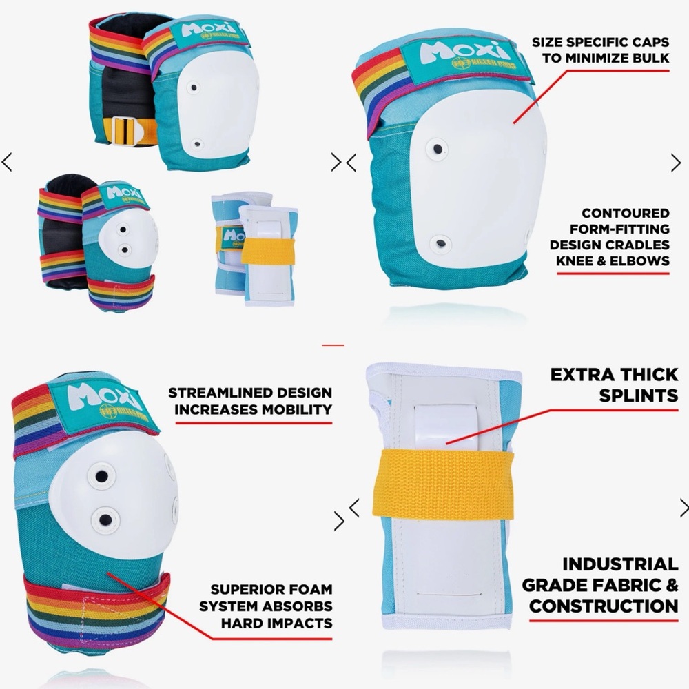 🌈 Moxi x 187 Killer Pads® Super Six Pack – L/XL – Jade – NWT